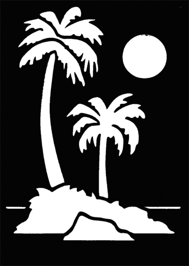 Stencil Palm Trees Brass