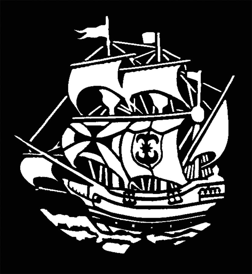 Stencil Sailing Ship Early Ame