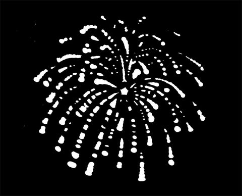 Stencil Fireworks Circular Bur