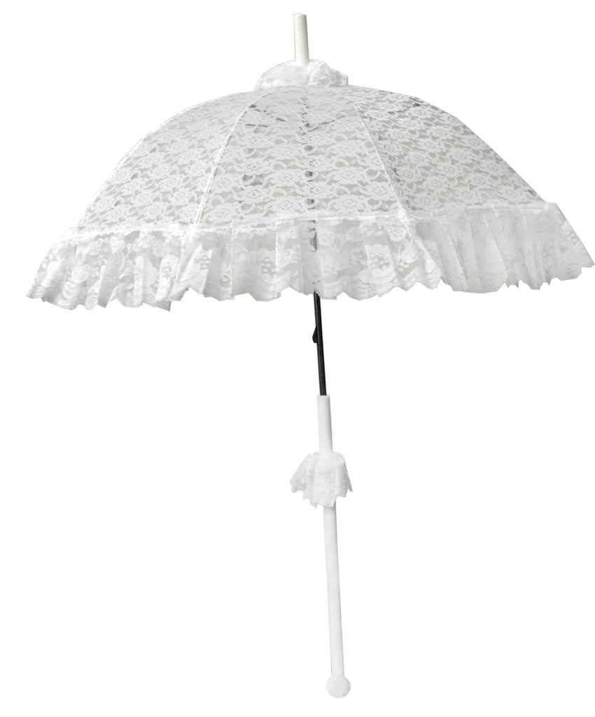 Parasol Dlx Lace Ruffle White