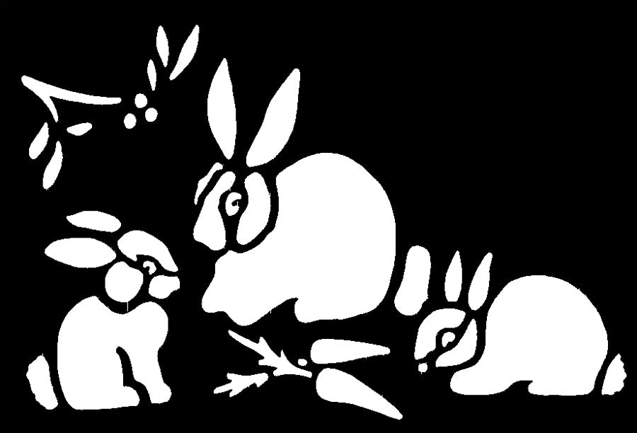 Stencil Bunnies Brass