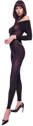 Bodystocking Ribbed Red