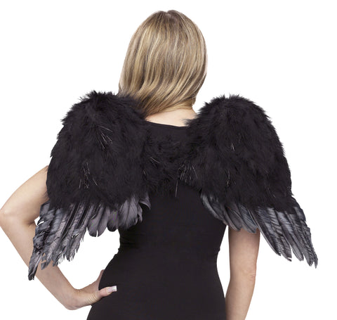 Angel Wings Feathr Chld Blk