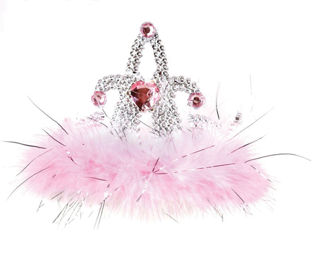 Tiara Marabou Pink Heart