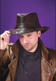 Fedora Black Leather-look