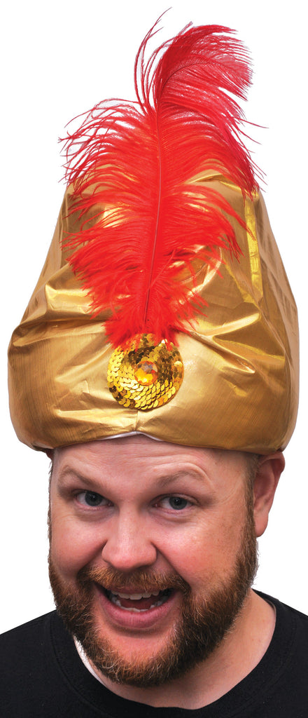 Turban Dlx Gold W Plume