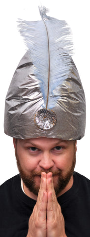 Turban Dlx Silver W Plume