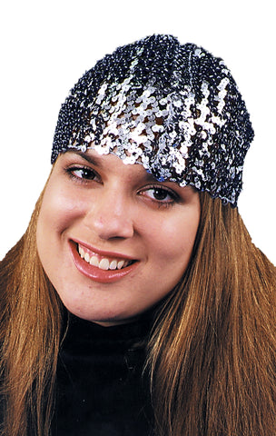 Cloche Hat Sequin Black