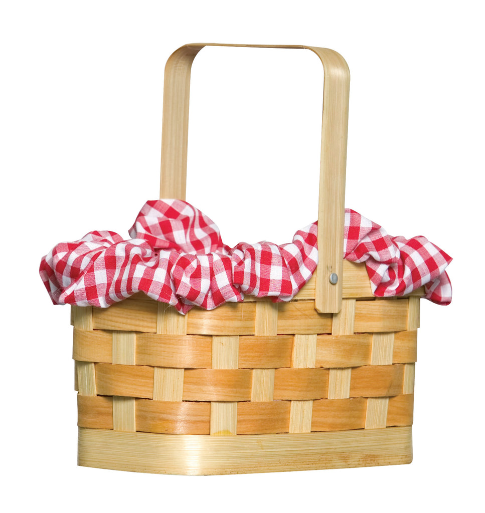 Purse Gingham Basket W Dog