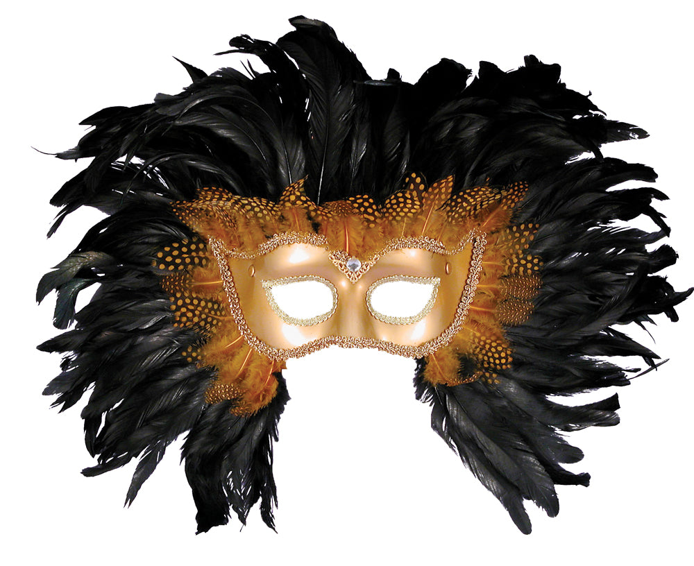 Half Style Mask Gd W Feathers