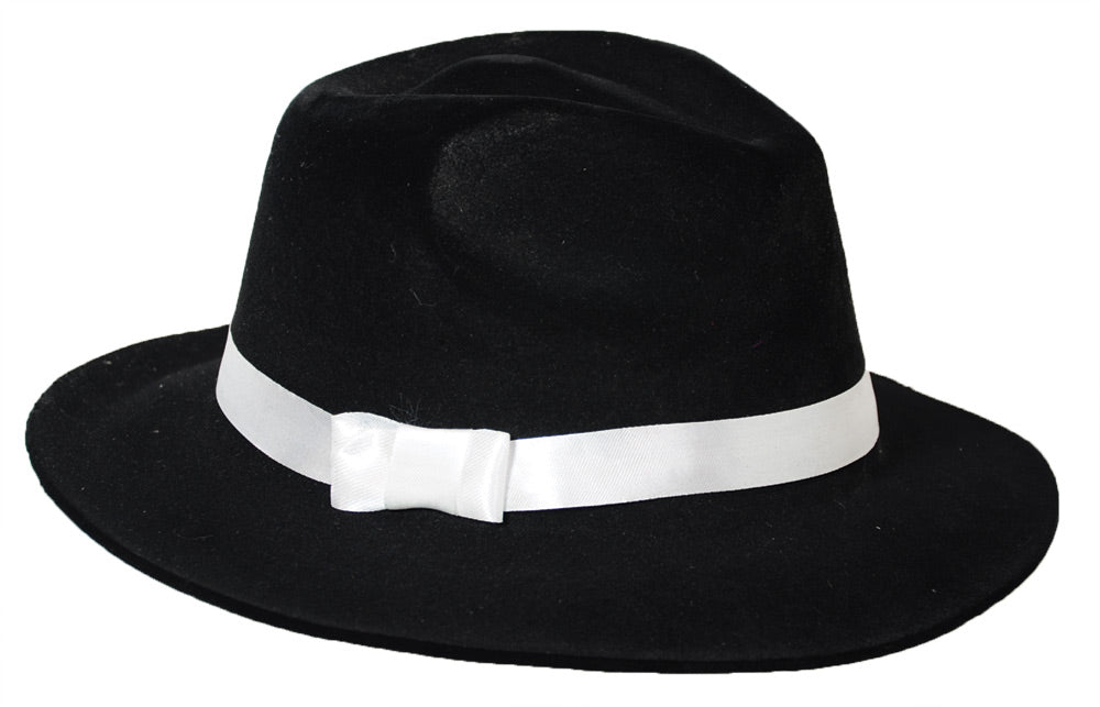 Gangster Hat Black Flocked