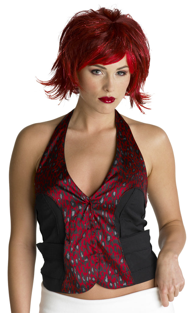 Razor Pixie Wig Burgundy-red