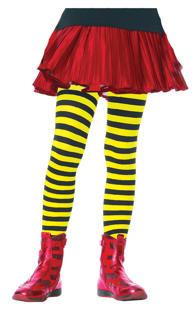 Tights Chld Striped Bk/yw 7-10