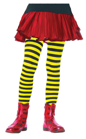 Tights Chld Striped Bk/yw 7-10