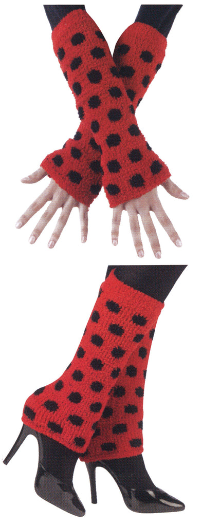 Fuzzy Arm/leg Warmers Bk/red