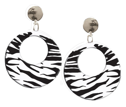 Earrings Zebra White