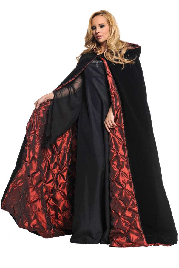 Cape Dlx Velvet-embr Lin 63"in