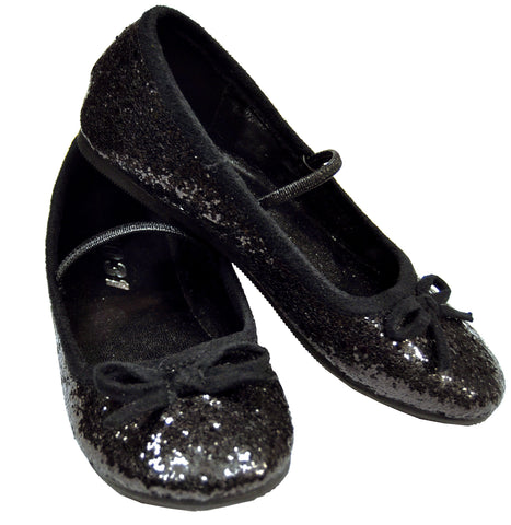 Flat Ballet Glitter Ch Bk Med