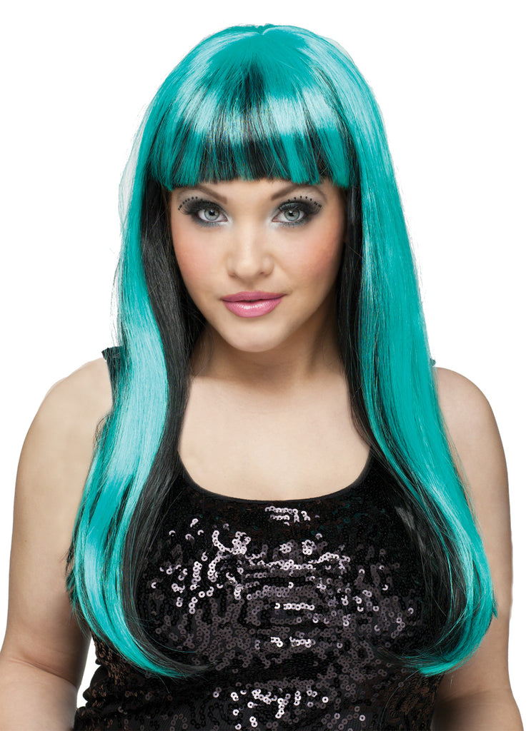 Wig Natural N Neon Black-teal