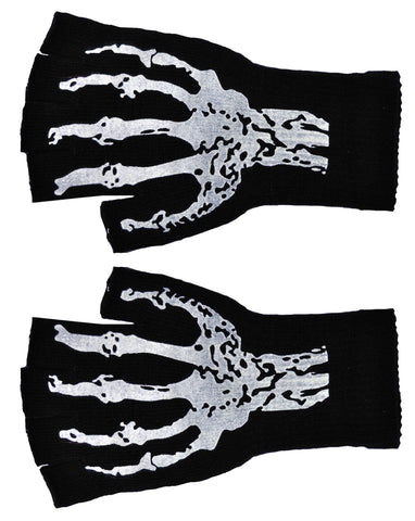 Gloves Short Fingerless W Skel