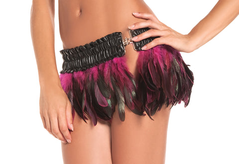 Feather Mini Skirt Hot Pink Sm