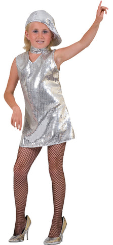 Disco Dress Silver Child Small