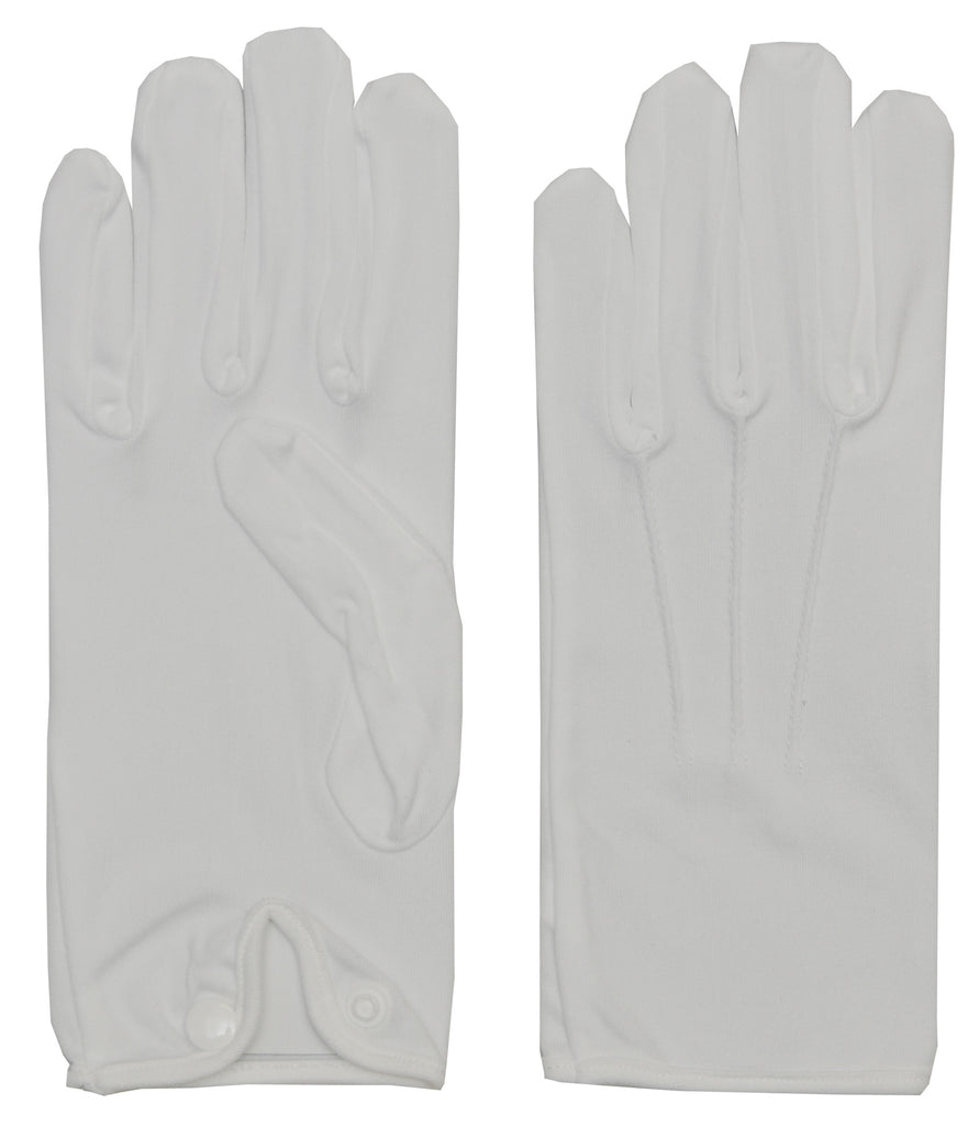 Gloves Men Nylon W Snap White*