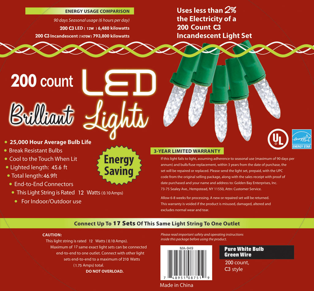 Holiday Lights 200l C3 Pure Wt