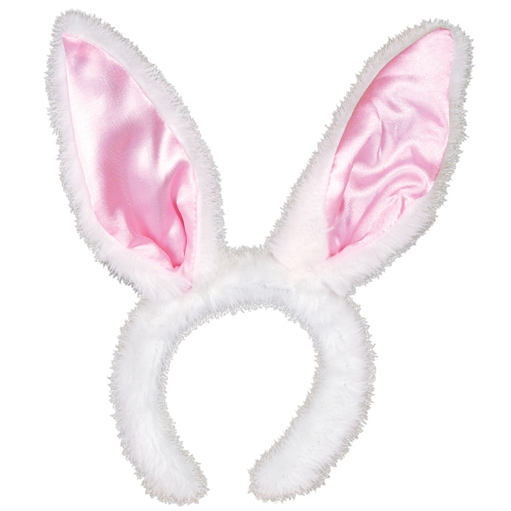 Bunny Ears White W Pink Satin