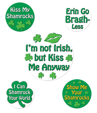 St Patricks Funny Party Button