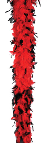 Boa Feather 40 Red W Blk Tips