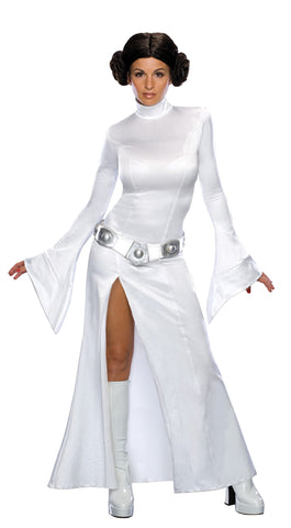 Princess Leia Wt Dress Lg Adul