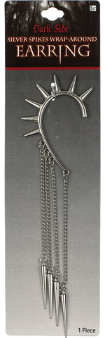 Earring Wrap Spike Silver