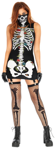 Skeleton Garter Dress With Flo