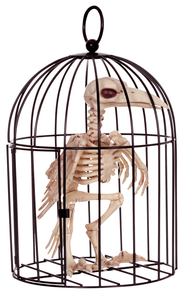 Skeleton Crow In Cage