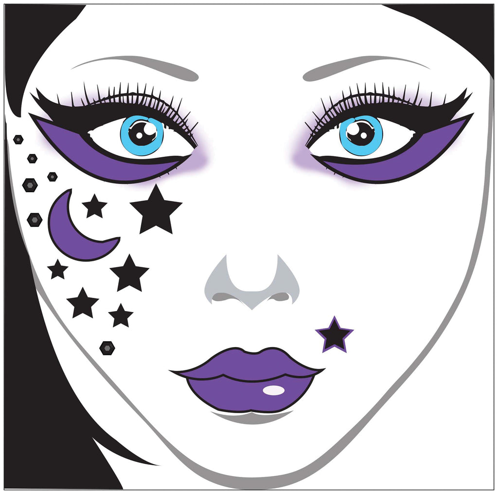 Face Decal Moon Stars