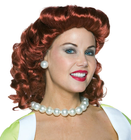 Vintage Housewife Wig Red