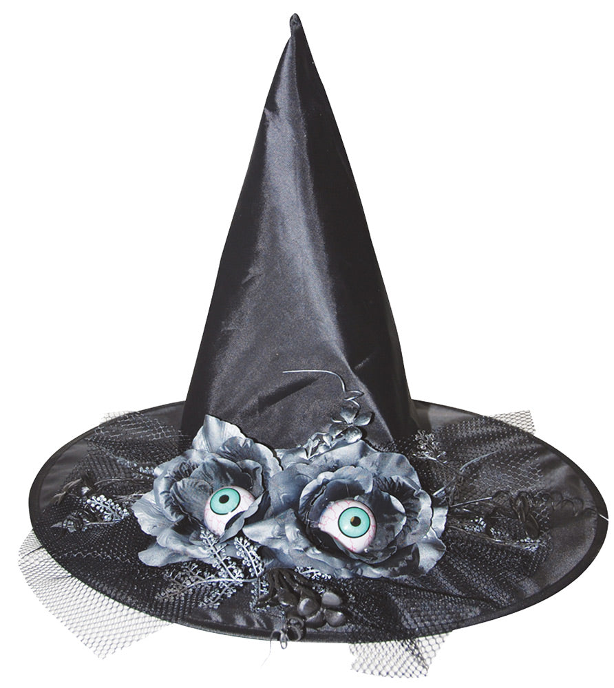 Witch Hat W-flowers Eyes 17 In