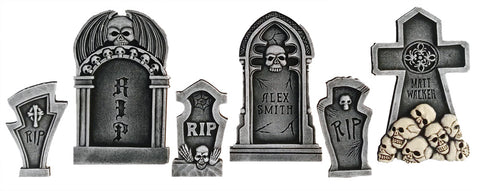 Tombstone Kit 6 Piece Skulls