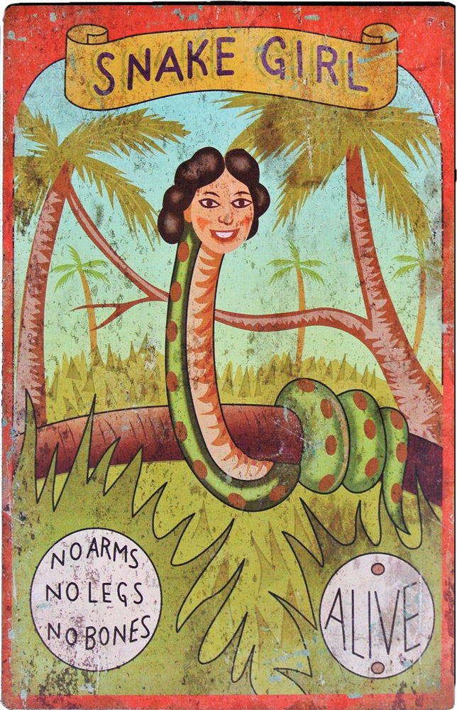 Carnival Sign Snake Girl 17in