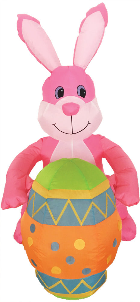 Inflate Pink Bunny W Egg 4ft