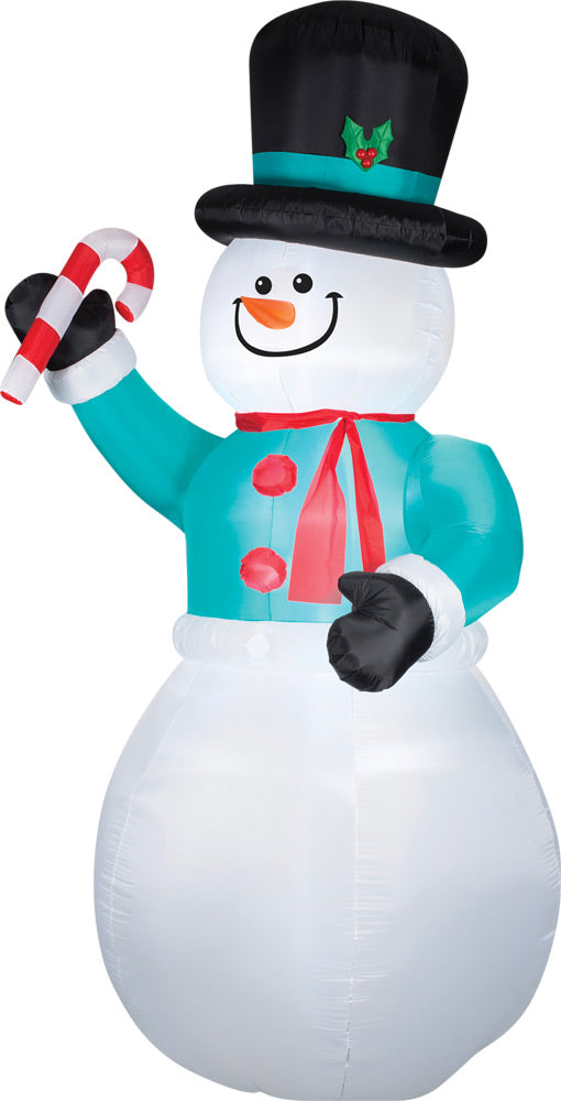 Airblown Snowman W-candy Cane