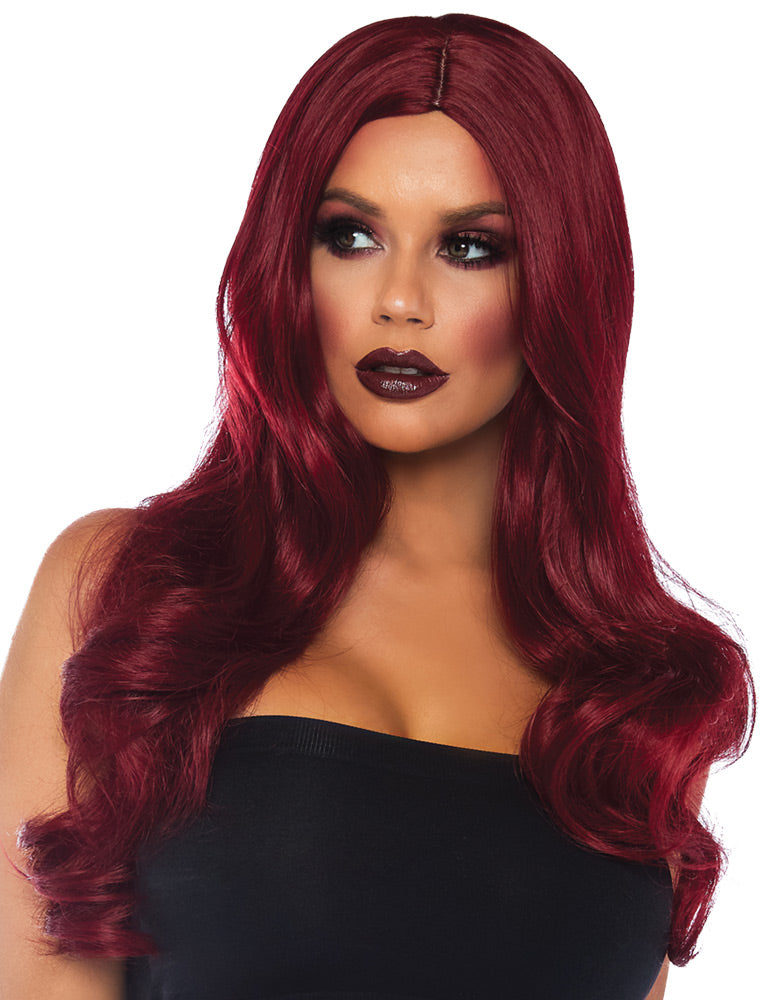 Long Wavy Wig Burgundy