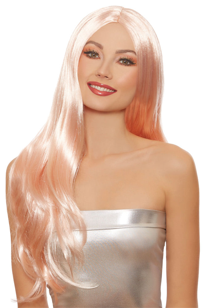 Long Straight Rose Gold Wig