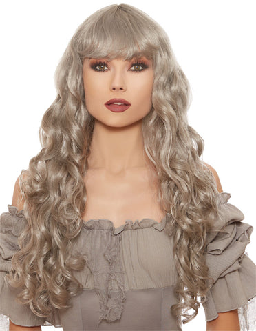 Long Curly Gray Wig