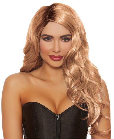 Dip Dye Long Wavy Honey Brown-